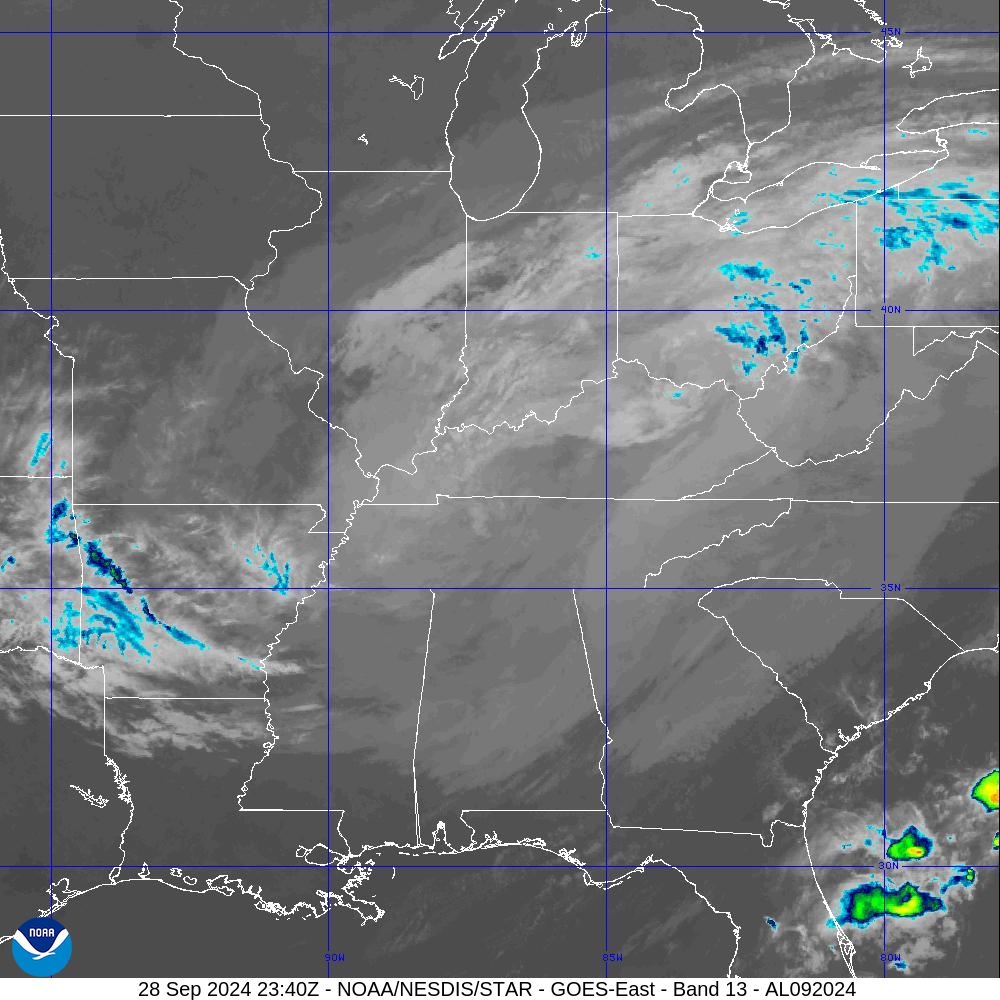 Helene satellite IR, most recent archived frame