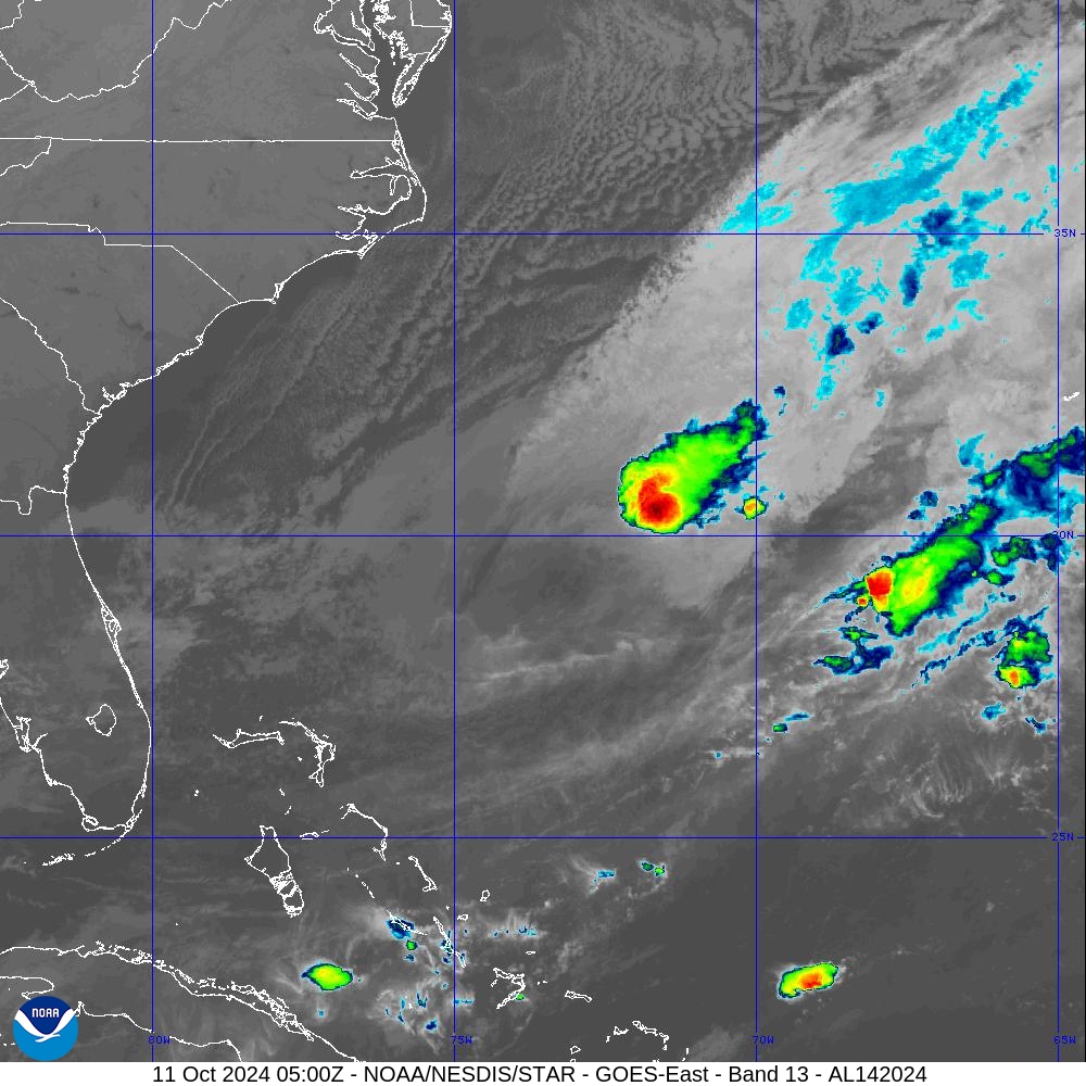 Milton satellite IR, most recent archived frame